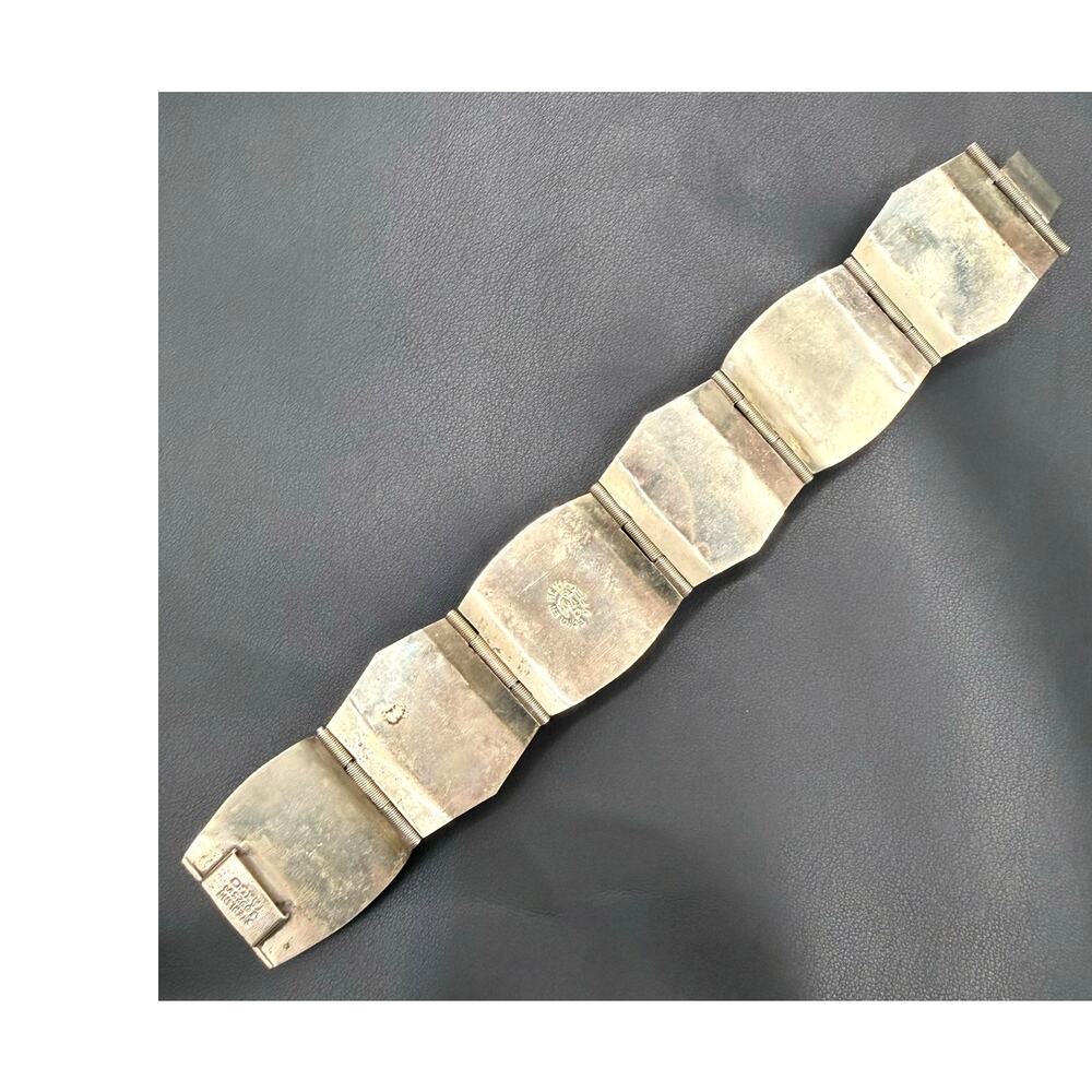 Vintage Mexico Taxco 925 Multi Panel Story Bracelet-Marked - Picture 8 of 11